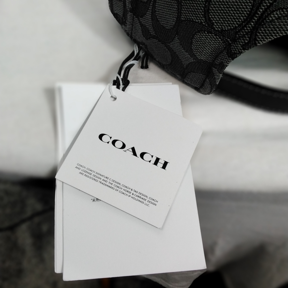 Coach Monogram Crossbody Bag in Charcoal and Black - Picture 6 of 8